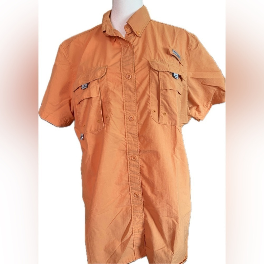 Columbia PFG Women’s Fishing Outdoor shirt UPF 50 Orange Large